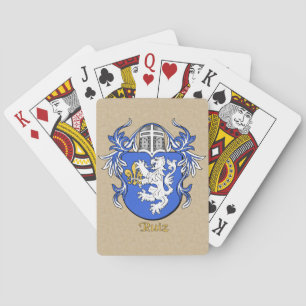 Ruiz Heraldisch Schild met Mantling Pokerkaarten