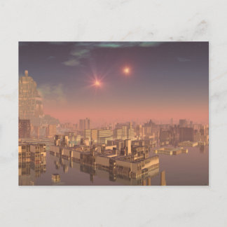 Rujjipet Alien City met Binary Suns Briefkaart