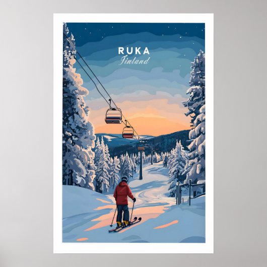 Ruka Finland Ski Poster 1 (Voorkant)