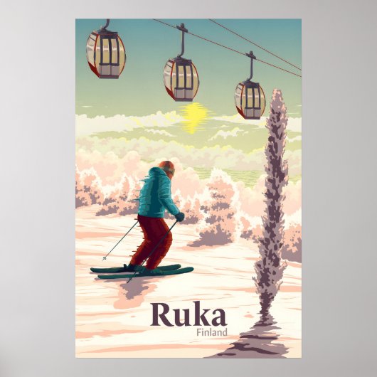 Ruka Finland Skigebied Reisposter Poster (Voorkant)