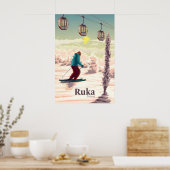 Ruka Finland Skigebied Reisposter Poster (Keuken)