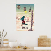 Ruka Finland Snowboarden Reisposter Poster (Keuken)