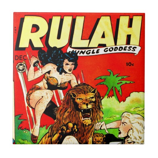 Rulah en een Big Scary Lion Tegeltje (Voorkant)