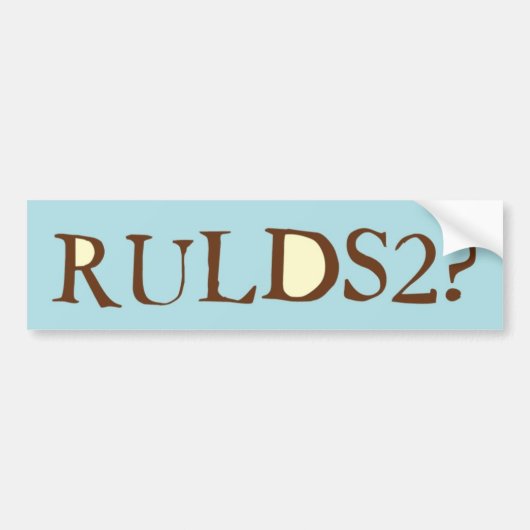 RULDS2? BUMPERSTICKER (Voorkant)
