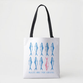 "Rules are For Losers" Funny Boho Coastal  Tote Bag