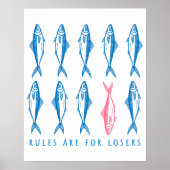 "Rules Are for Losers" Funny Boho Coastal Wall Art Poster (Voorkant)