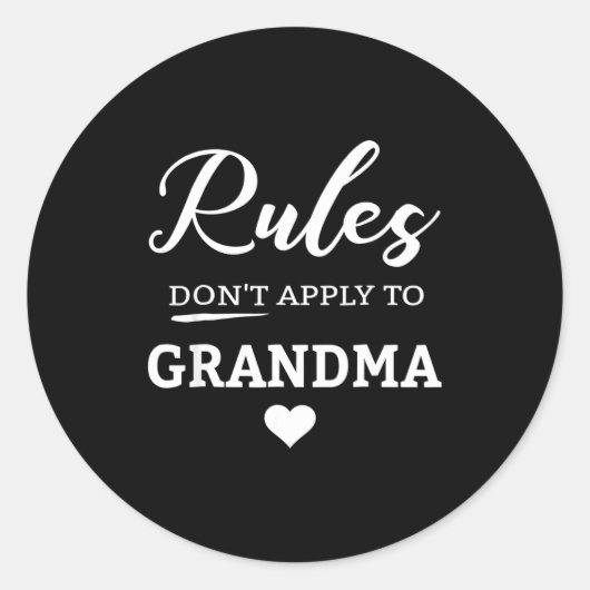 Rules Don't Apply To Grandma Ronde Sticker (Voorkant)