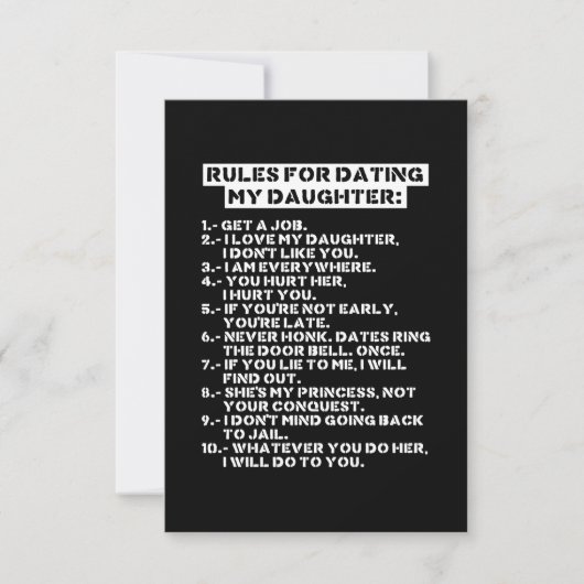 Rules for dating my daughter bedankkaart (Voorkant)