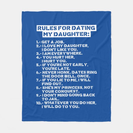 Rules for dating my daughter fleece deken (Voorkant)