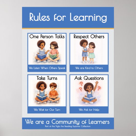 Rules for Learning Teacher Anchor Chart Poster (Voorkant)