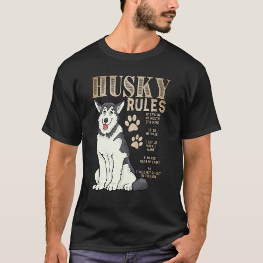rules for the owner of a Siberian Husky T-shirt (Voorkant)