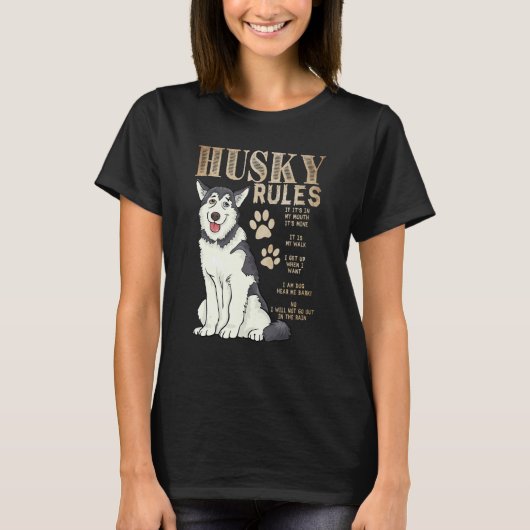 rules for the owner of a Siberian Husky T-shirt (Voorkant)