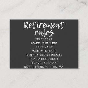 Rules Sign inchecken, Gift Sign inchecken Visitekaartje