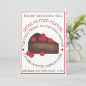 Rum Cake Jamaican Caribbean Food Festival Kaart (Staand voorkant)