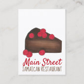 Rum Cake Jamaican Caribbean Food Restaurant Chef Visitekaartje (Voorkant)