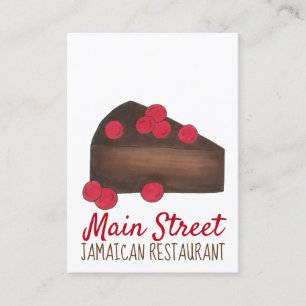 Rum Cake Jamaican Caribbean Food Restaurant Chef Visitekaartje