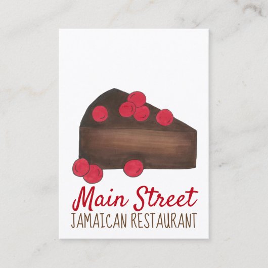 Rum Cake Jamaican Caribbean Food Restaurant Chef Visitekaartje (Voorkant)