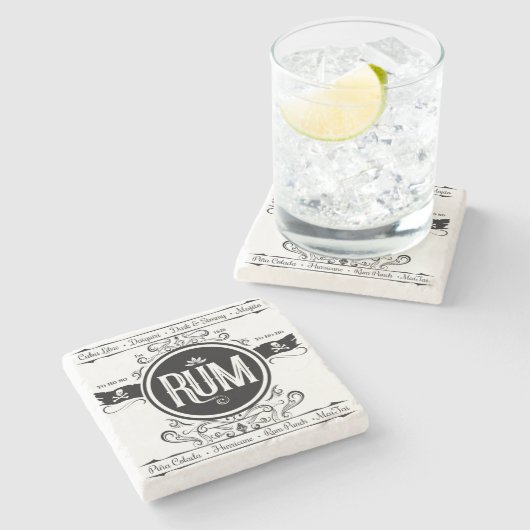 Rum Coaster Stenen Onderzetter (Zijkant)