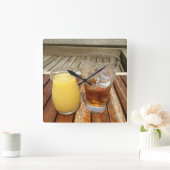 Rum en ananas vierkante klok (Huis)