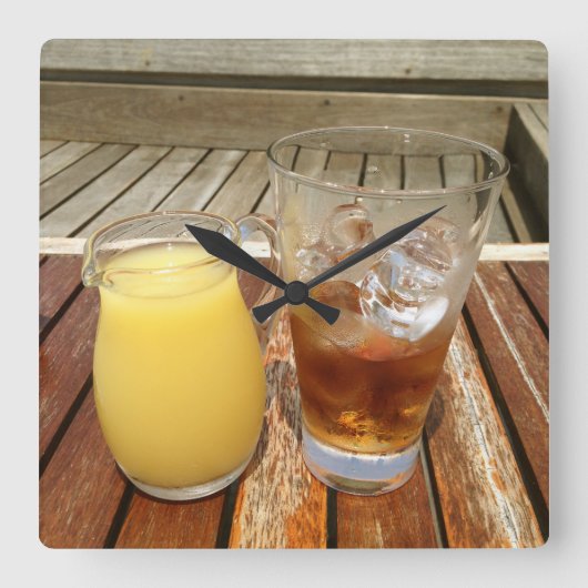 Rum en ananas vierkante klok (Voorkant)