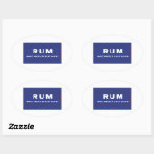 Rum Maakt Amerika Grote Genade Ovale Sticker (Vel)