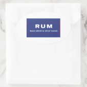 Rum Maakt Amerika Grote Genade Ovale Sticker (Tas)