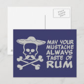 Rum Mustache aangepast briefkaart kleur (Voorkant / Achterkant)