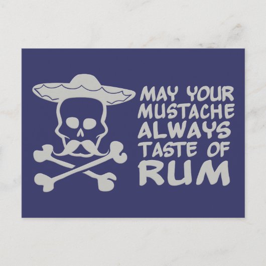 Rum Mustache aangepast briefkaart kleur (Voorkant)