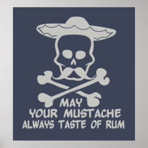 Rum Mustache aangepast poster kleur