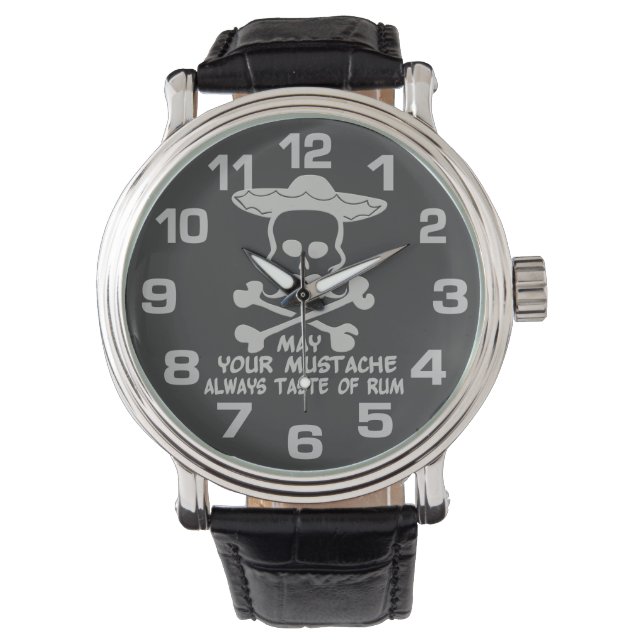 Rum Mustache aangepaste kleurenhorloges Horloge (Voorkant)