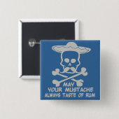 Rum Mustache aangepaste kleurknop Vierkante Button 5,1 Cm (Voorkant /achterkant)
