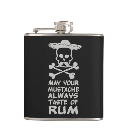 Rum Mustache maatkolf Heupfles (Voorkant)