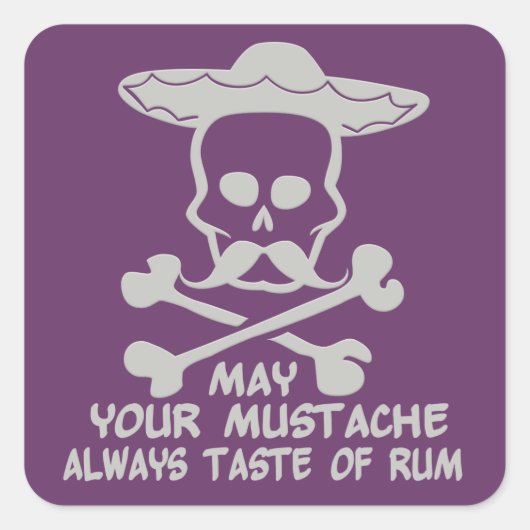 Rum Mustache stickers voor aangepaste kleuren (Voorkant)