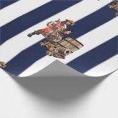 Rum PARTY PIRATE blauw & wit ompakken papier (Hoek)