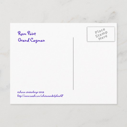 Rum Point, Gr. Cayman, Kleurrijk bewegwijzering Br Briefkaart (Achterkant)