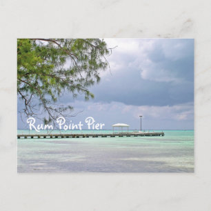 RUM POINT PIER/DONKERE HEMEL/GROEN WATER MET SCHAD BRIEFKAART