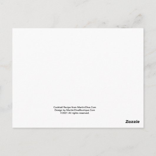 RUM PUNCH Cocktail Recipe Art Briefkaart (Achterkant)