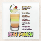 RUM PUNCH Cocktail Recipe Art Glazen Onderzetter (Voorkant)