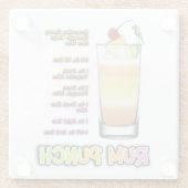 RUM PUNCH Cocktail Recipe Art Glazen Onderzetter (Achterkant)