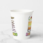 RUM PUNCH Cocktail Recipe Art Papieren Bekers (Rechts)