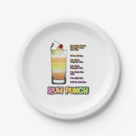 RUM PUNCH Cocktail Recipe Art Papieren Bordje