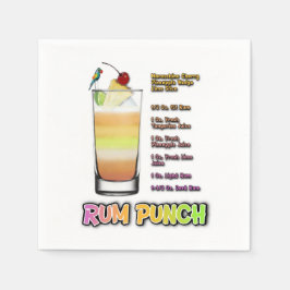 RUM PUNCH Cocktail Recipe Art Servet