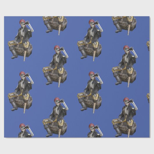 Rum Skeleton Party Pirate Wrapping Paper Cadeaupapier (Vlak)