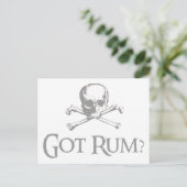 Rum Skull en Crossbones Briefkaart (Staand voorkant)