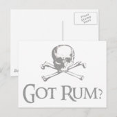 Rum Skull en Crossbones Briefkaart (Voorkant / Achterkant)