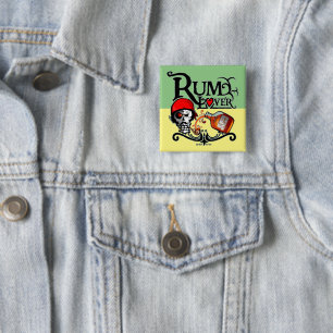 Rum Vierkante Button 5,1 Cm