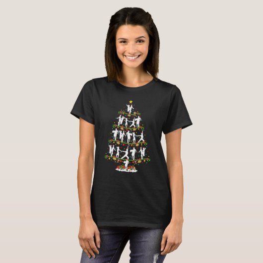 Rumba Dance Lights kerstkerstkerstman T-shirt (Voorkant volledig)