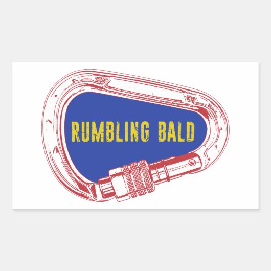 Rumbling Bald Climmer Carabiner Rechthoekige Sticker (Voorkant)