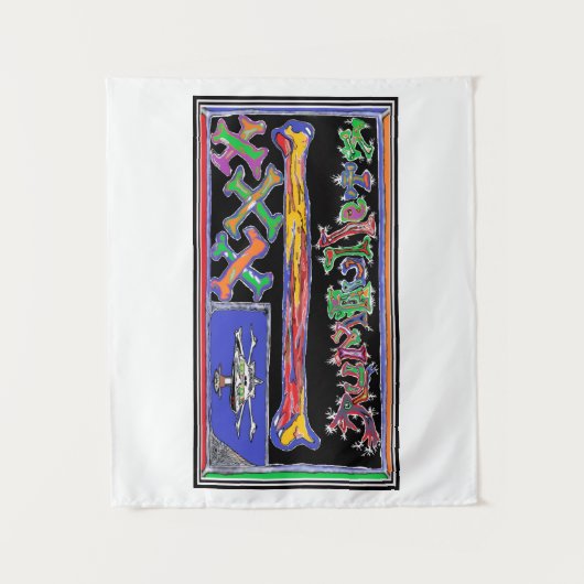 RUMBULLETS NEW VERSION PIRATE FLAG TAPESTRY WANDKLEED (Voorkant)