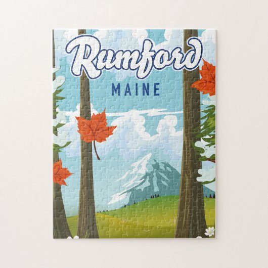 Rumford Maine-reisposter Briefkaart Legpuzzel (Verticaal)